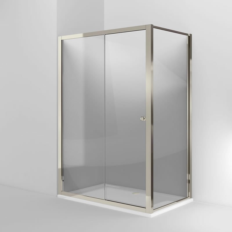 Дверь Arcade 1400mm раздвижная с боковым экраном 900mm, никель [ARC47 + ARC53] Arcade Burlington ARC47A, ARC47B, ARC53 - Вид №1