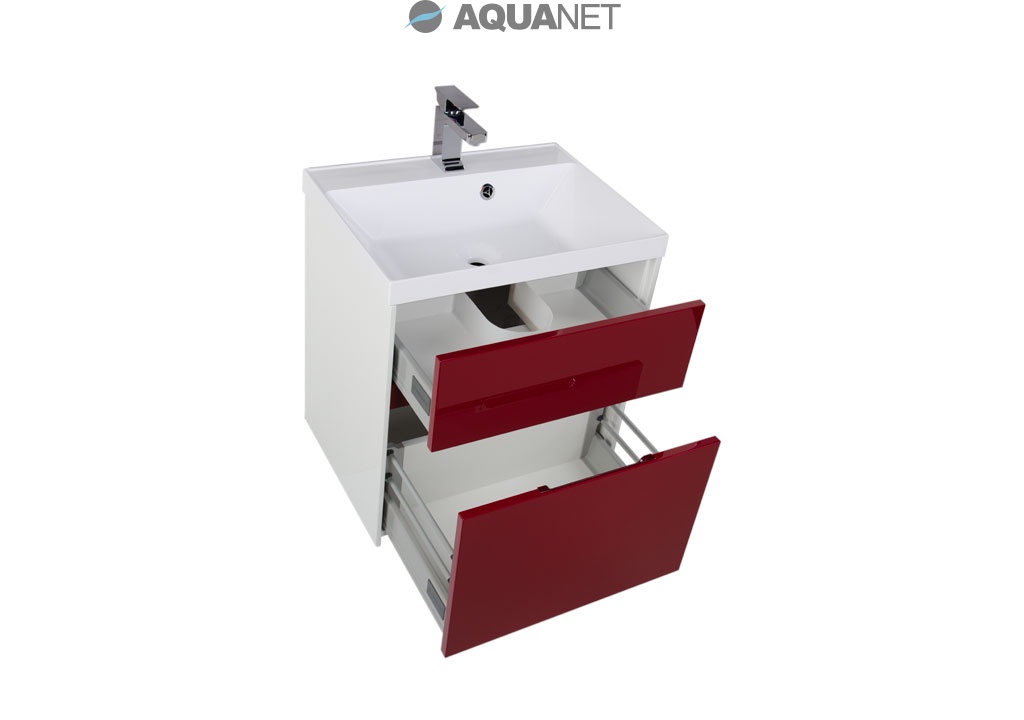 Комплект мебели Aquanet Латина 60 бордо (2 ящика) 00181079 - Вид №4