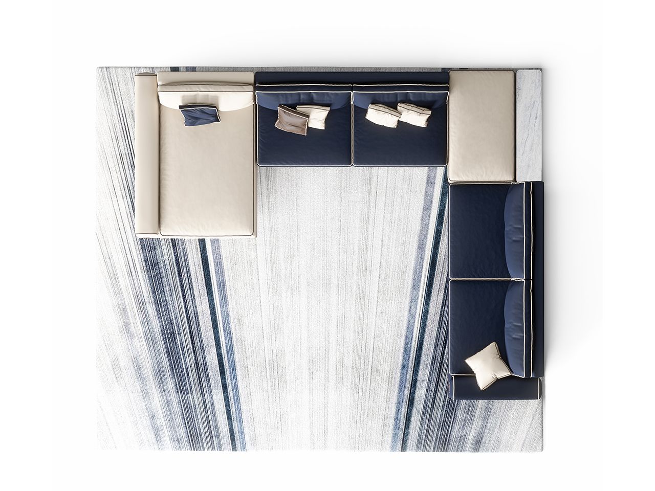 Кожаный модульный угловой диван Turri ARCH-00145432 - Вид №1