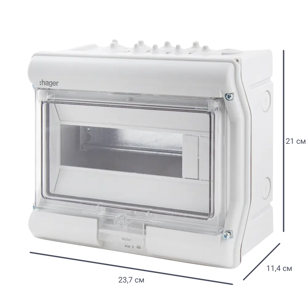 Щит распределительный навесной Hager Vector VS110TD 10 модулей IP65 пластик STLM-2136982 - Вид №6