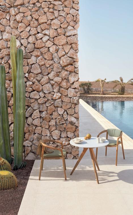 MNST978 Обеденный стол teak ⌀80см Manutti Torsa - Вид №2