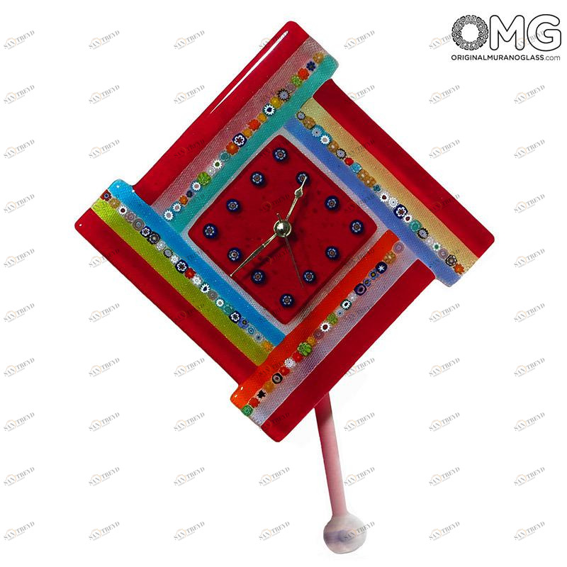 2405 ORIGINALMURANOGLASS Настенные часы с маятником Вневременные - муранское стекло 25 см 