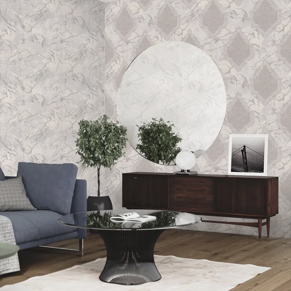 Обои флизелиновые Euro Decor Sultan светло-серые 1.06 м 7135-11 STLM-2093714 - Вид №3