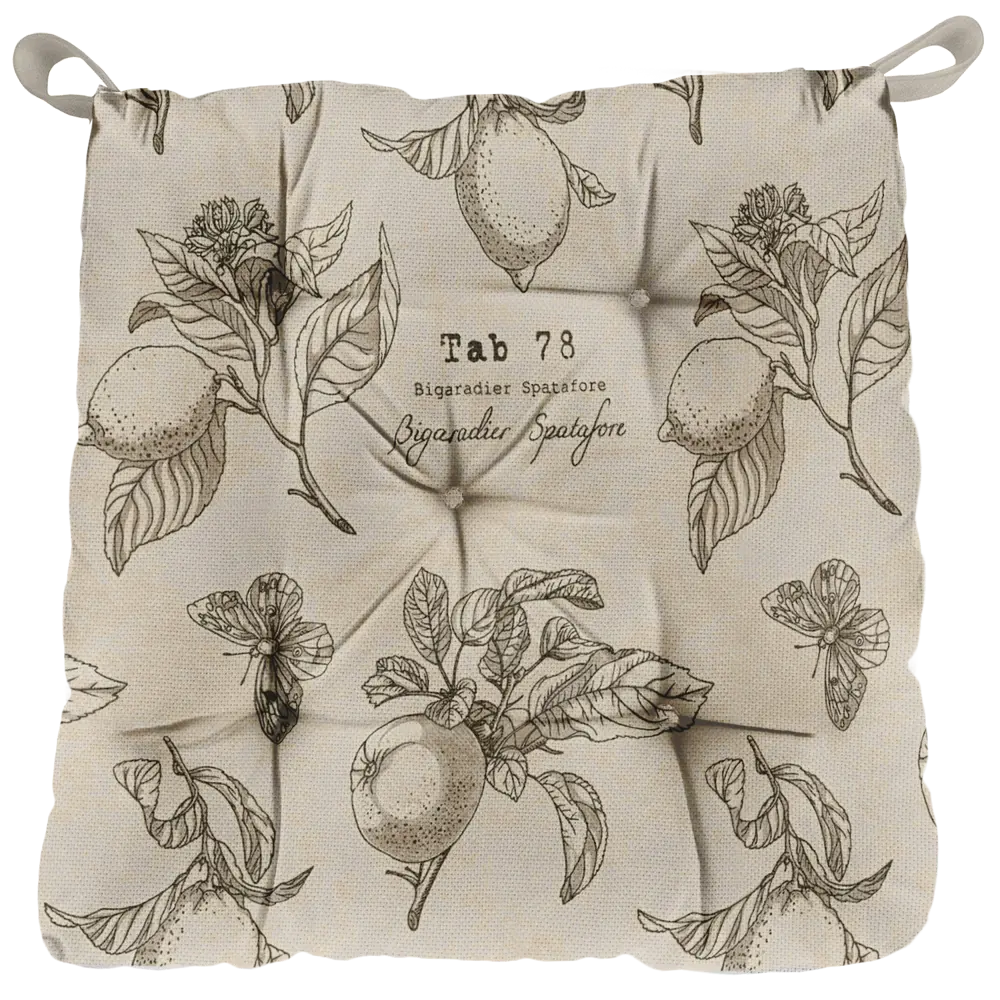 Сидушка с липучками Лимоны 40x35x6 см LINEN WAY STLM-2062098