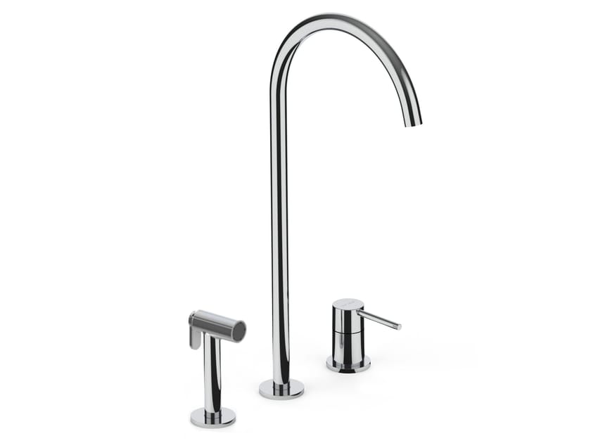 Смеситель для кухни с 3 отверстиями с выдвижным ручным душем GUGLIELMI RUBINETTERIE Sprint ARCH-00056384