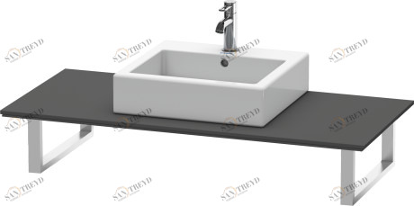 XL026C04949 Консоль для накладных раковин и встраиваемых умывальников, для угла слева X-Large #XL026C 550 мм Графит матовый, декор Duravit