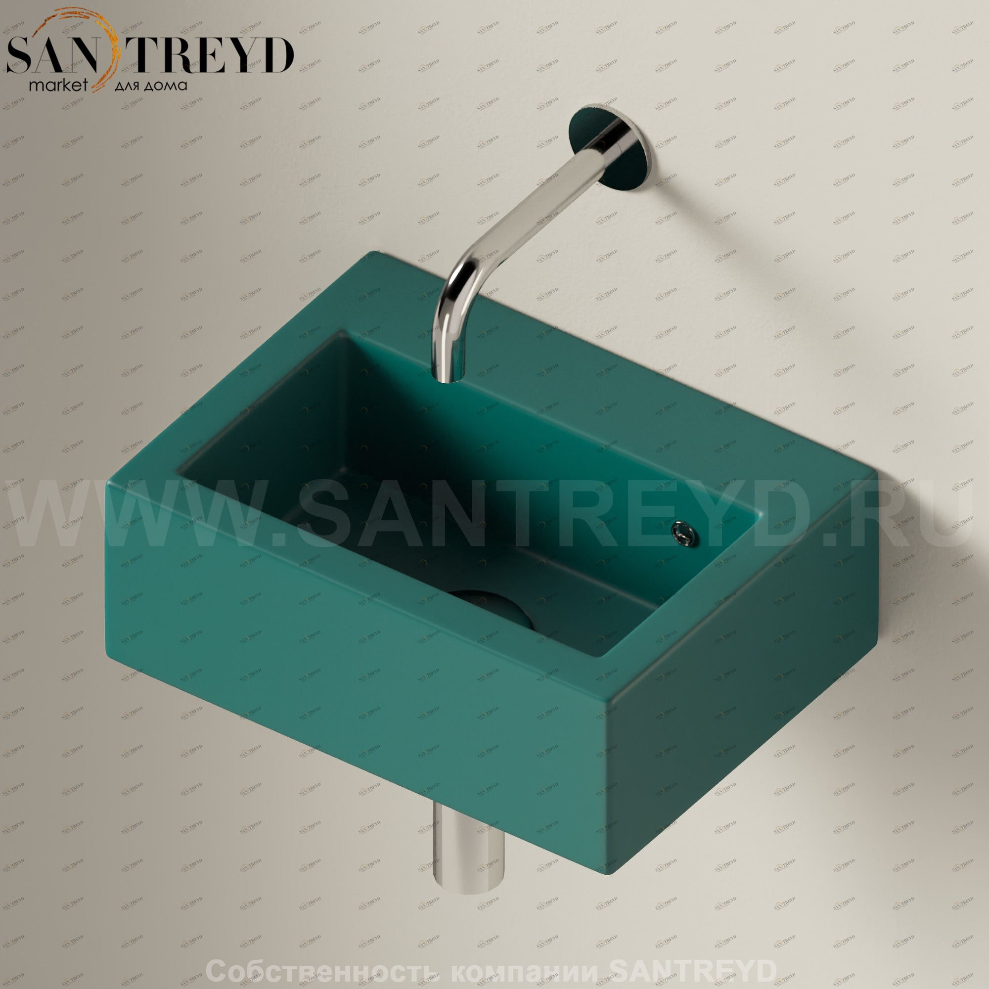 50885020 Подвесная раковина настенная прямоугольная Ceramica Flaminia Acquagrande