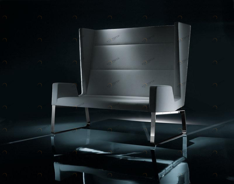 Billiani Кожаный диван на санках с высокой спинкой Inka steel sun-id-1501047