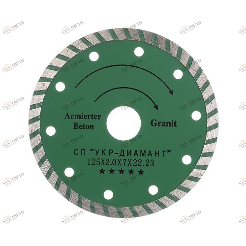 Диск алмазный УКР-ДИАМАНД 125мм турбированный Trio-Diamond 12907