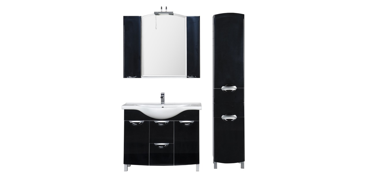 Комплект мебели Aquanet Асти 105 б/к черный 00178434 - Вид №1