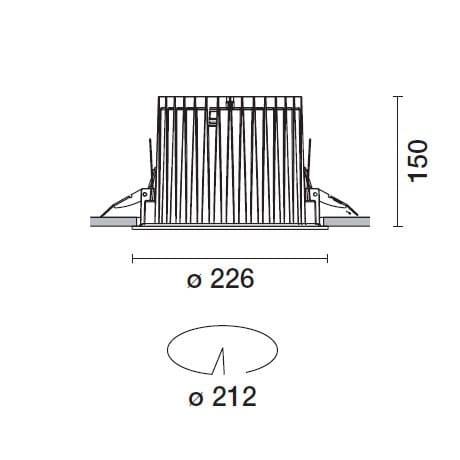 Круглый утопленный светильник для столешниц iGuzzini Reflex C. o. B ARCH-00142664 - Вид №5