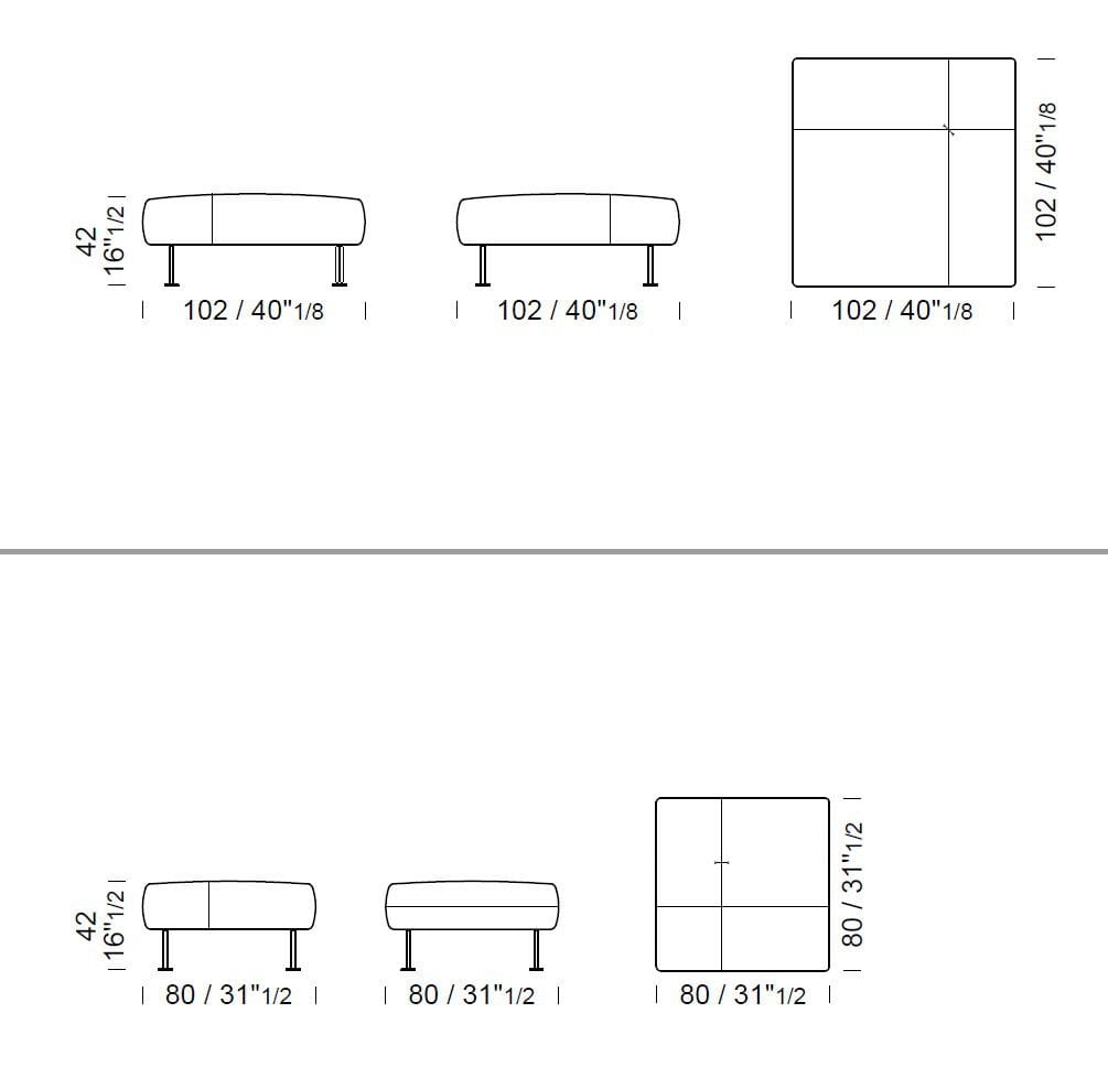 Кожаный квадратный пуф Borzalino Шифу ARCH-00034604 - Вид №3