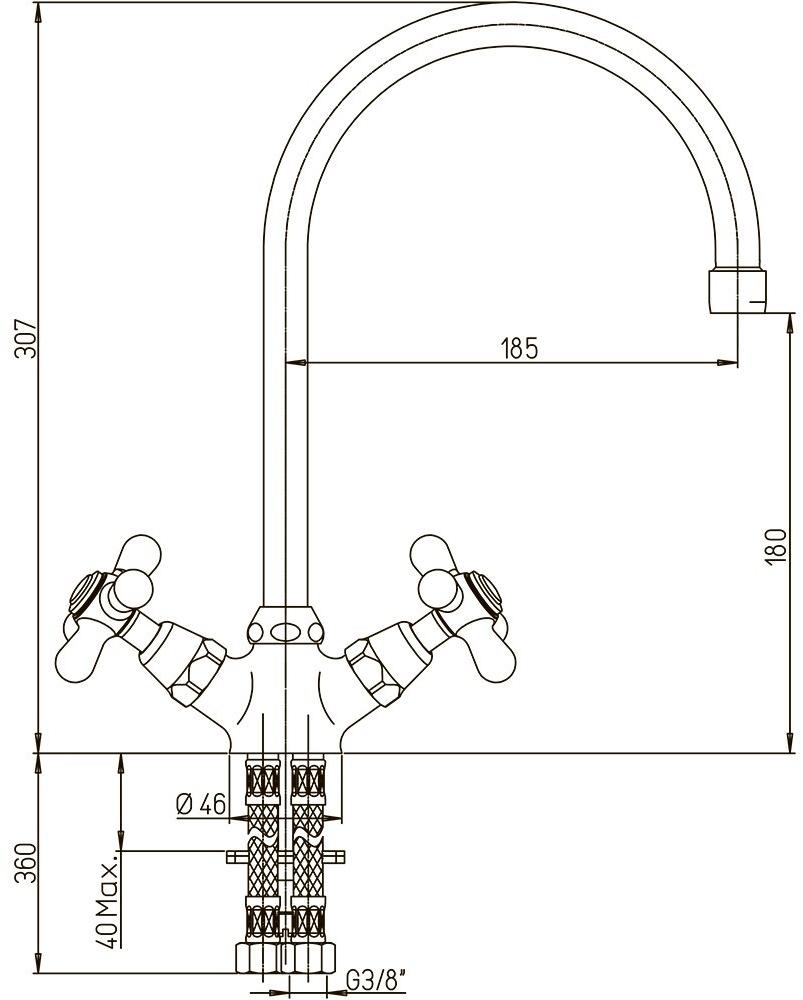 Paini Liberty 17CR572LMKM смеситель для кухни - Вид №3