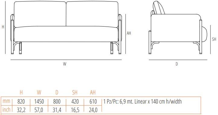 Wiener GTV Design 2-местный тканевый диван Jannis sun-id-1504788 - Вид №16