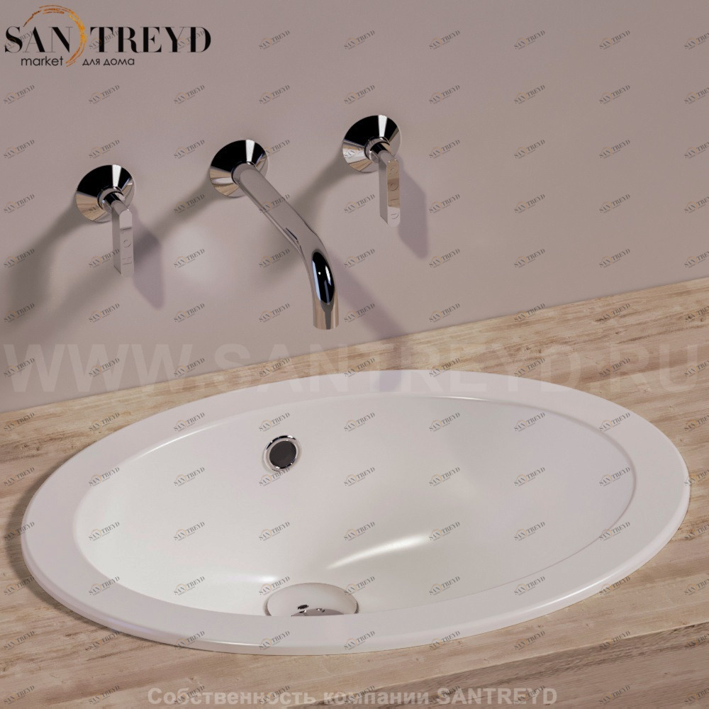 S50BIANCO Накладная раковина под столешницу  овальная Simas LFT Spazio