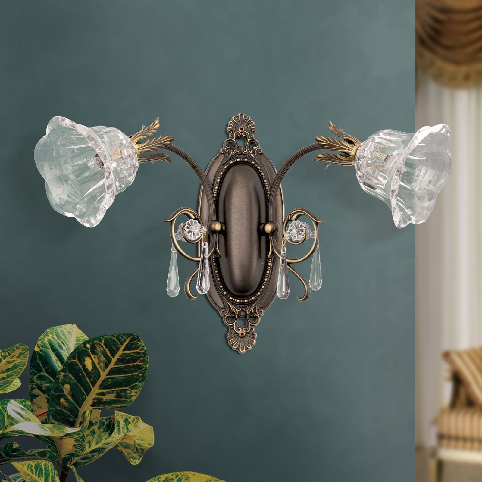 Кристалл и латунь настенный светильник Orion La Boheme ARCH-00031860 - Вид №1