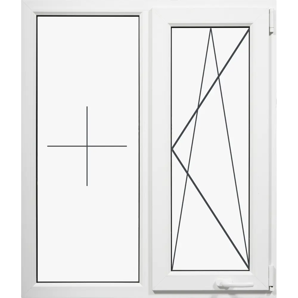 Окно пластиковое ПВХ VEKA двустворчатое 1170x1000 мм (ВxШ) однокамерный стеклопакет белый/белый STLM-2096654