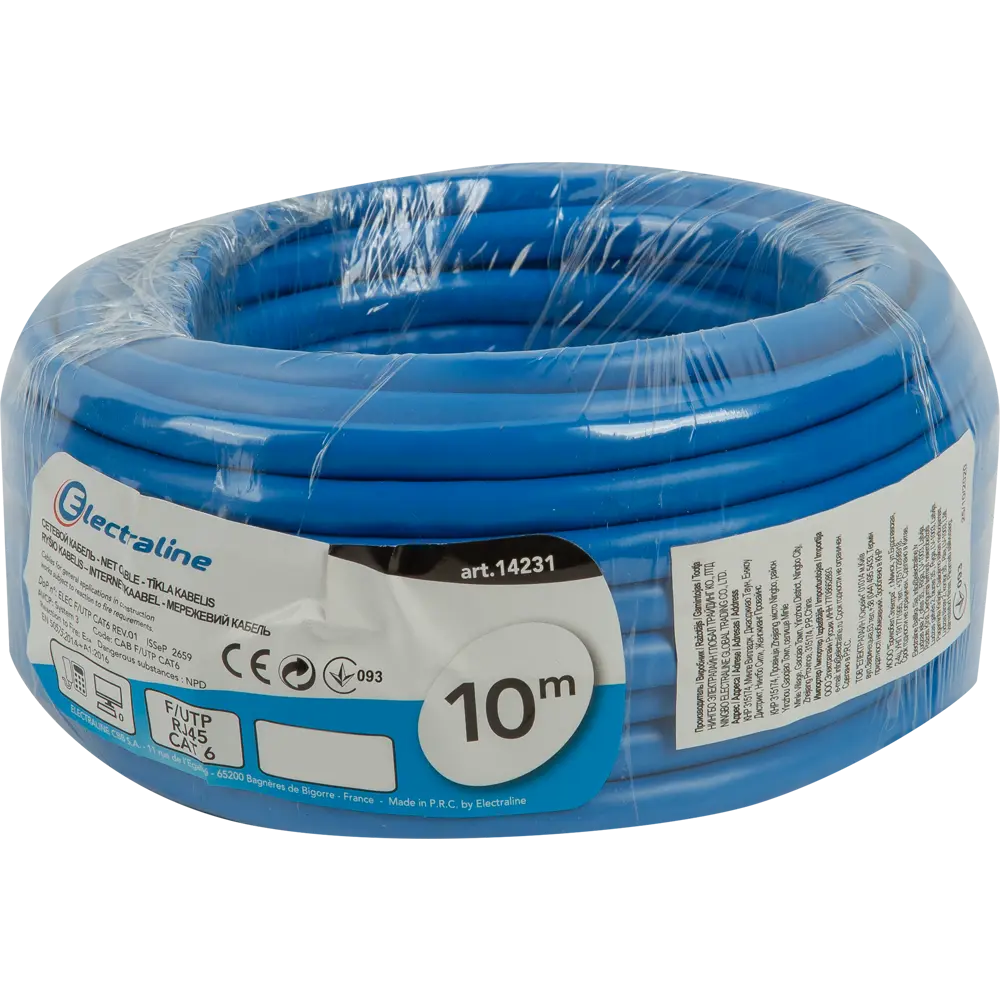 Сетевой кабель ELECTRALINE FTP 6E 10 метров для высокоскоростного интернета 84710883 STLM-0053967 - Вид №2