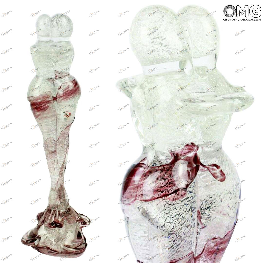667 ORIGINALMURANOGLASS Скульптура Влюбленные - Amore Violetta - муранское стекло OMG 10 см 