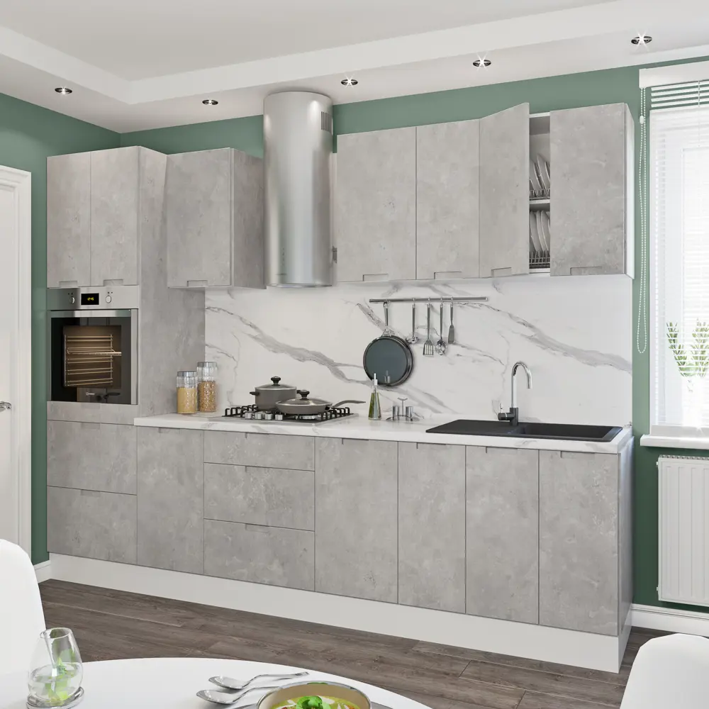 Фасад для кухонного шкафа Берлин 44.7x76.5 см Delinia ID МДФ цвет серый STLM-2194006 - Вид №11