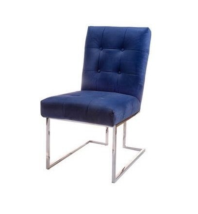 Стул обеденный синий с металлической опорой, хром Holmes UNICO  248866 Синий  - Вид №1