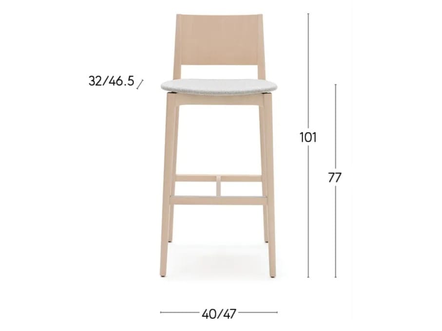Высокий стул из бука с мягким сиденьем Billiani Blazer ARCH-00017165 - Вид №1
