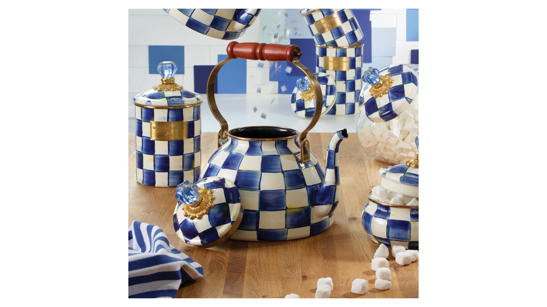 10654495 Mackenzie-Childs Чайник 3л Royal Check Сталь  - Вид №2