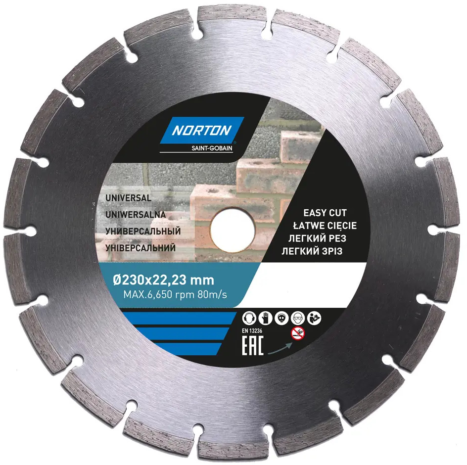 Алмазный сегментный диск Norton Universal для резки бетона и кирпича 10925250