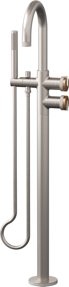 E-11554-R1BRG-L1PC-SN Смеситель напольный отдельностоящий (внешняя часть) GRAFF MOD+