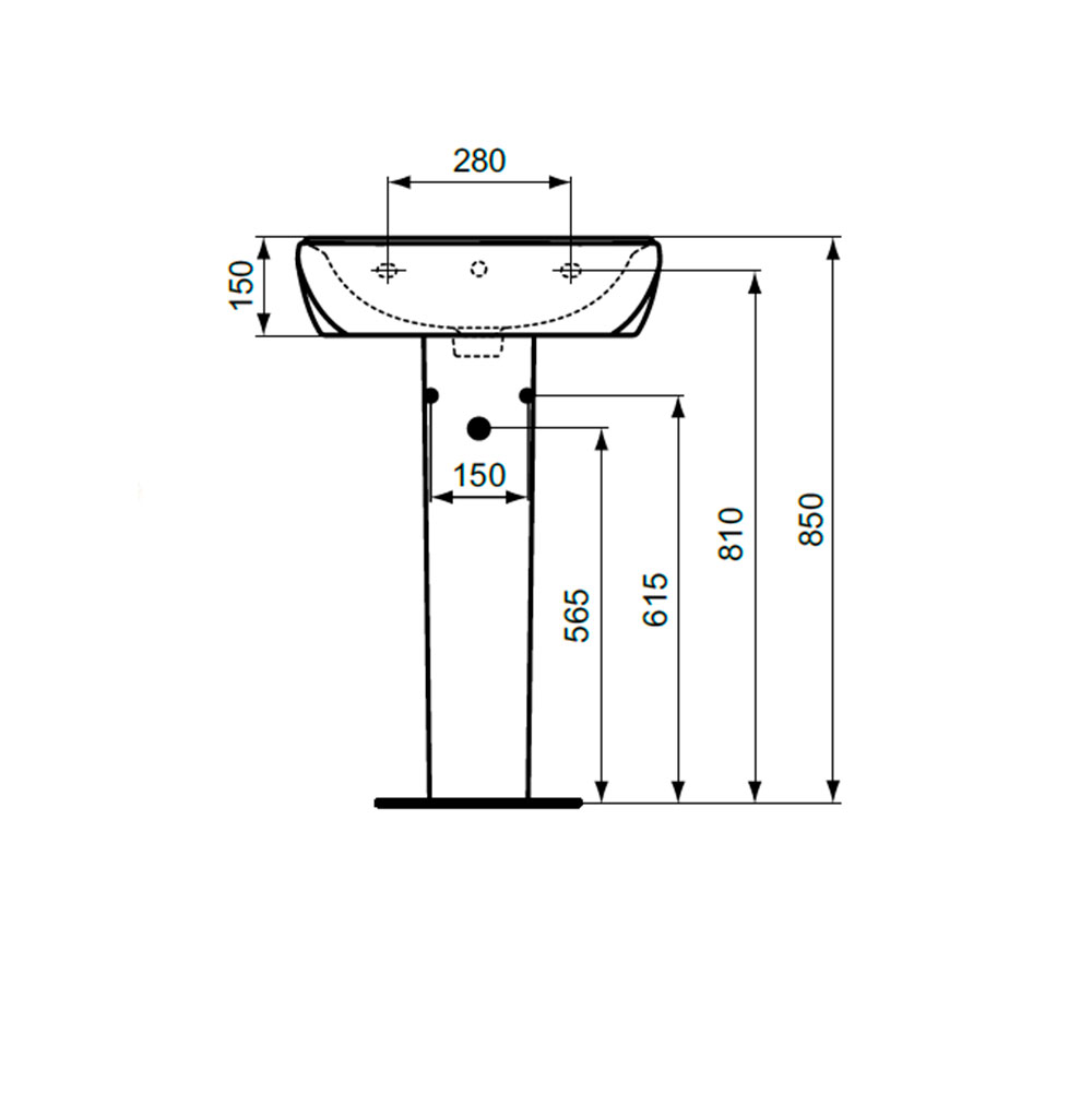 W401661 Раковина для установки с пьедесталом / полупьедесталом VIDIMA SEVA FRESH  - Вид №1
