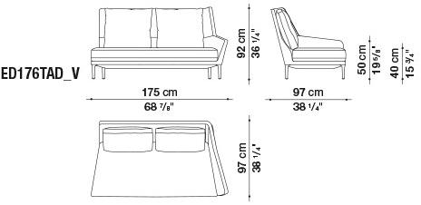 B&B Italia 2-местный тканевый диван Édouard EDOUARD sun-id-1510199 - Вид №3