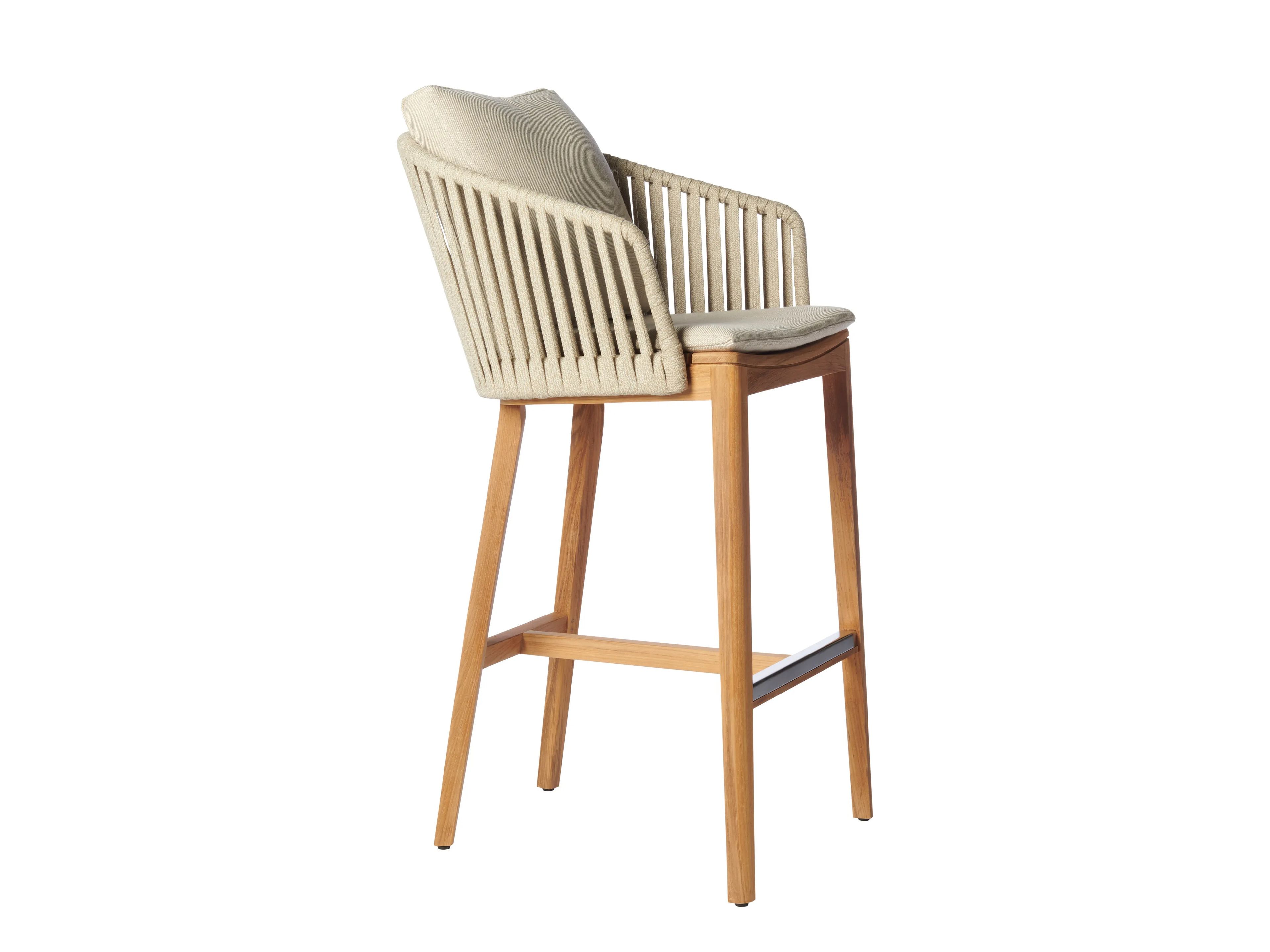 Высокий стул из тикового дерева со спинкой TRIBÙ Mood ARCH-00151881