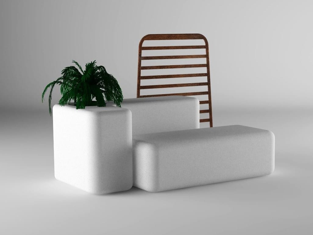 Модульная скамья со встроенной плантатором Viscio Urban Design REST ARCH-00003499