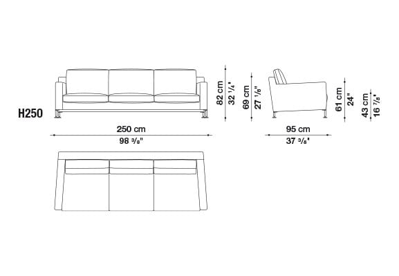 3-местный тканевый диван B&B Italia Гарри ARCH-00106643 - Вид №3