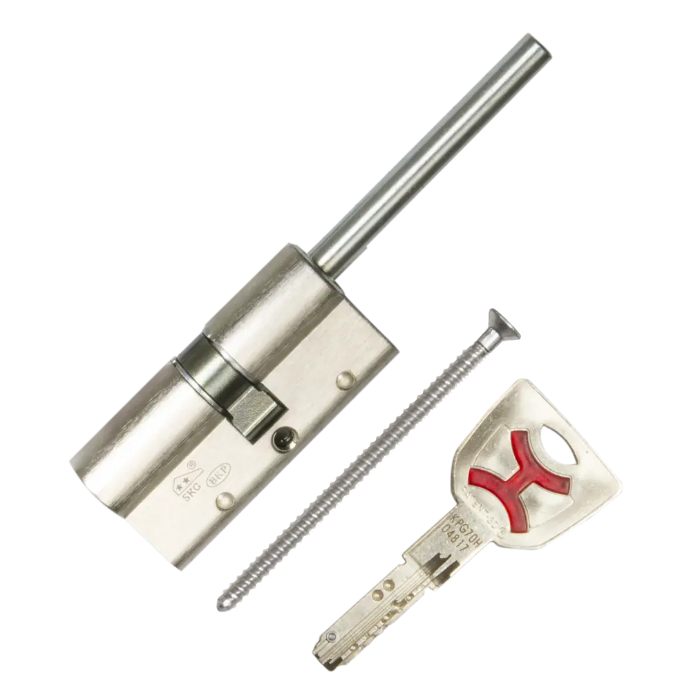 Цилиндр Cisa AP4S 0P3S7-12.12, 35x10x25 мм, ключ/шток, цвет никель, без вертушки STLM-2194439 - Вид №1