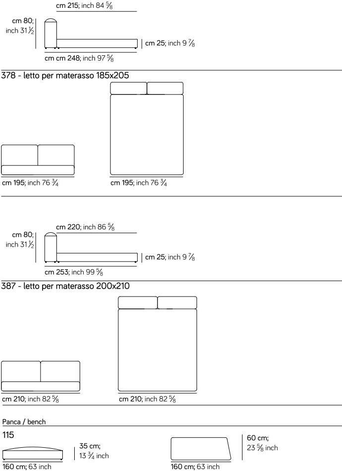 AMURA Двуспальная кровать из ткани с мягким изголовьем Lapis Am035.365 - Вид №3