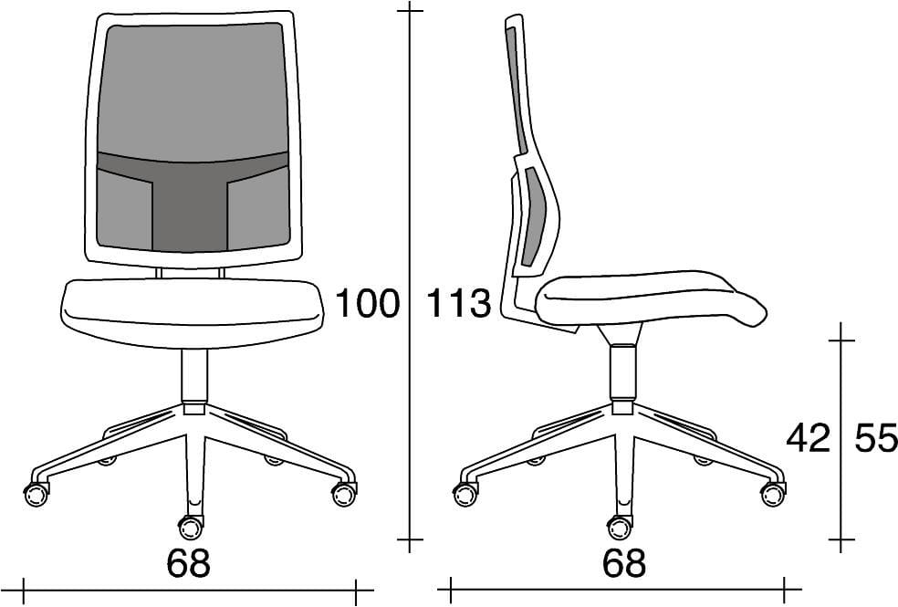 Офисное кресло с сетчатыми колесами с 5 спицами TALIN Allynet ARCH-00137671 - Вид №2