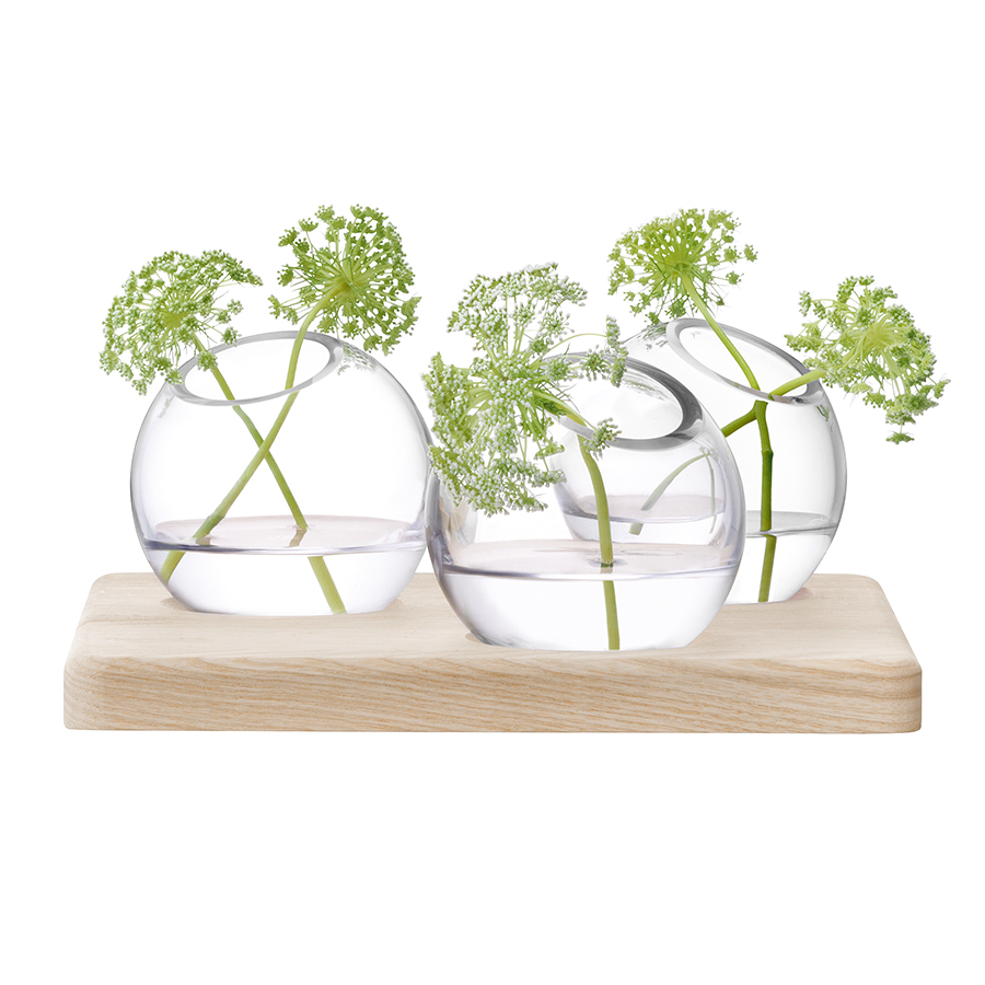Трио ваз на подставке Axis 8 см прозрачные LSA International G136503301 - Вид №2
