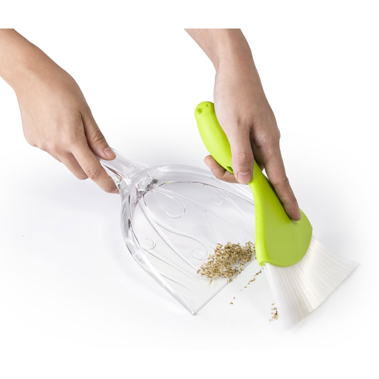 QL10119-GN Совок для уборки крошек sparrow прозрачно-зеленый Qualy 