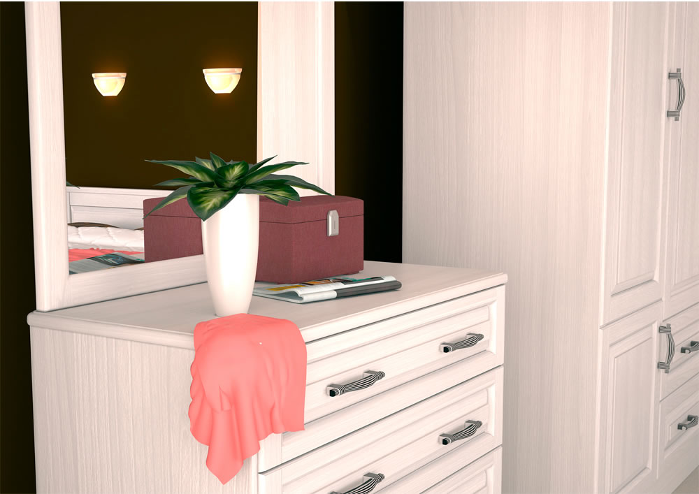 Комод белый с 4 ящиками "Эдем" DREAMLINE КОМОДЫ "ЭДЕМ" 163286 Молочный;слоновая кость  - Вид №3