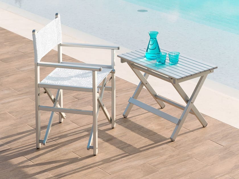 Стул директора из анодированного алюминия с подлокотниками Crema Outdoor CALIPSO ARCH-00063544