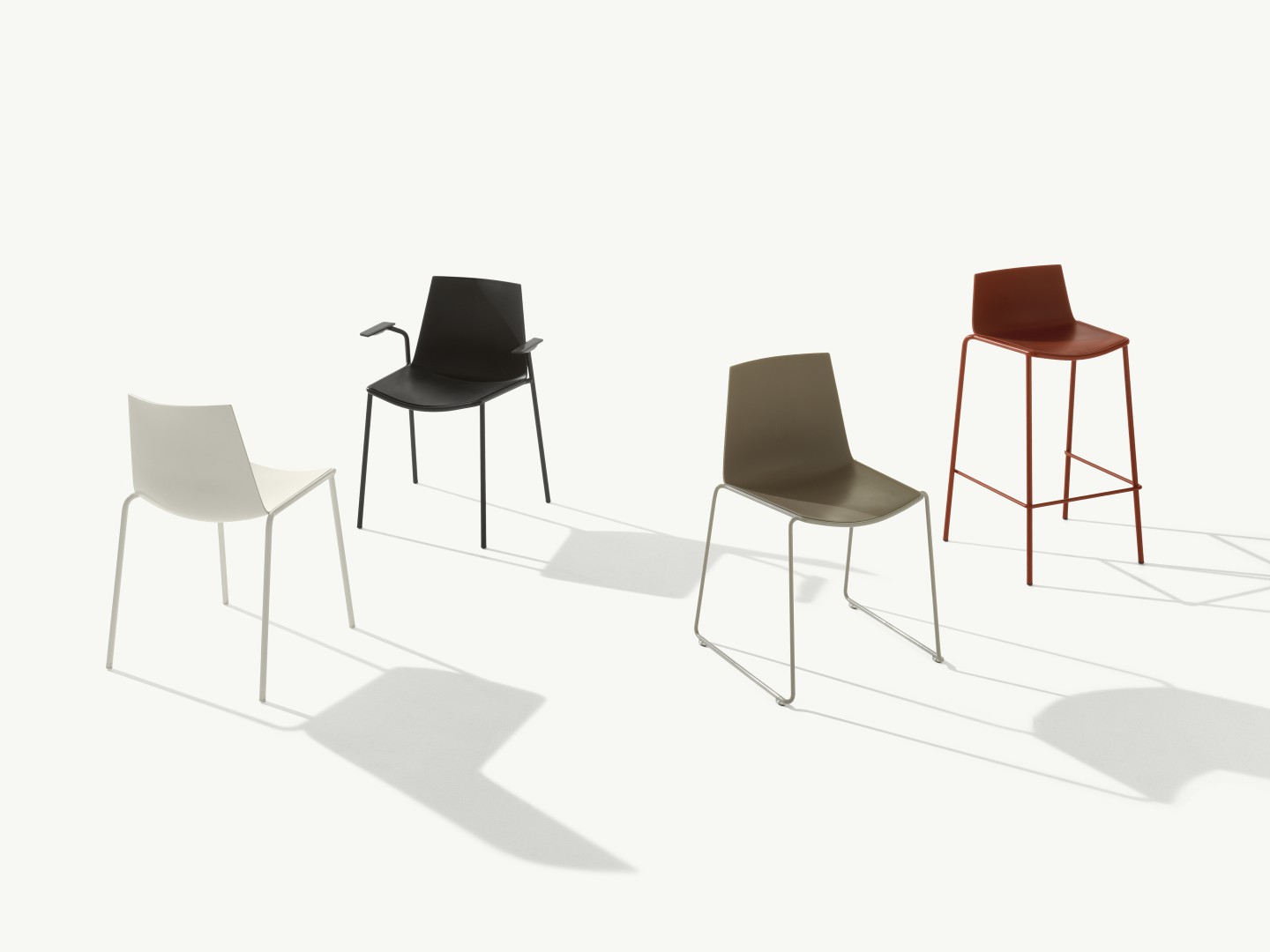 Cuba 623 Барный стул со стальным каркасом, 4 ножки. Полипропиленовая оболочка. Et al. Cuba - Вид №3