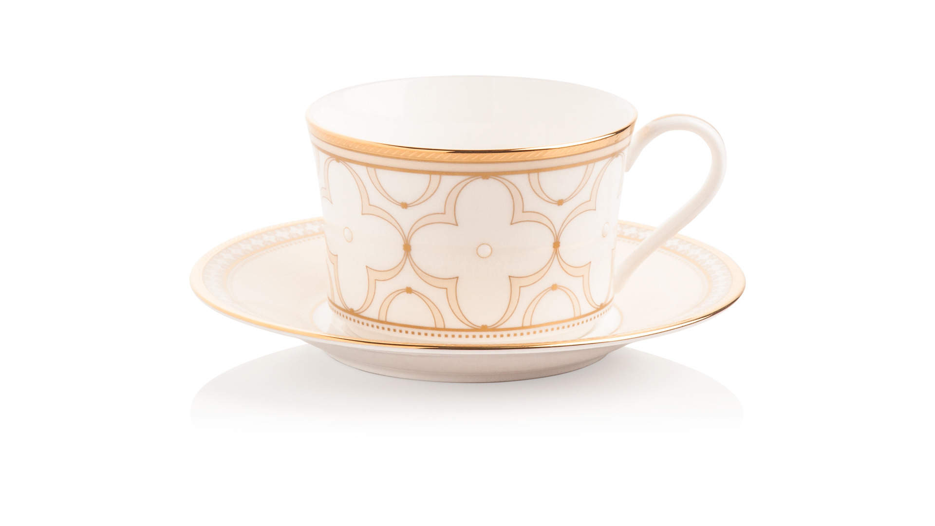 10672772 Noritake Сервиз чайный Noritake Трефолио,золотой кант на 6 персон 21 предмет, фарфор Фарфор  - Вид №3