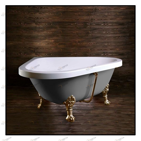 Ванна Akcjum Camelia WR-07-05-Br-M угловая серая с золотыми ножками WR0705BRM