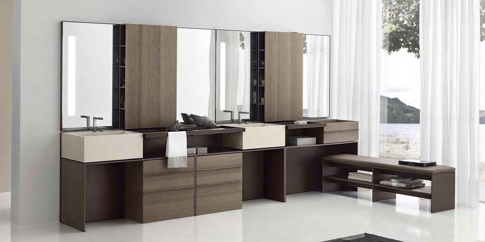 Toscoquattro Скамья для ванной с полками для вещей ELEMENTS коричневый 40D28MO - Вид №2