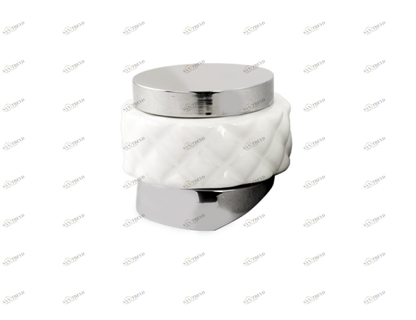 065547.000.50 Комплект одинарных ручек для душевой системы из белого фарфора Яркий хром Mestre 