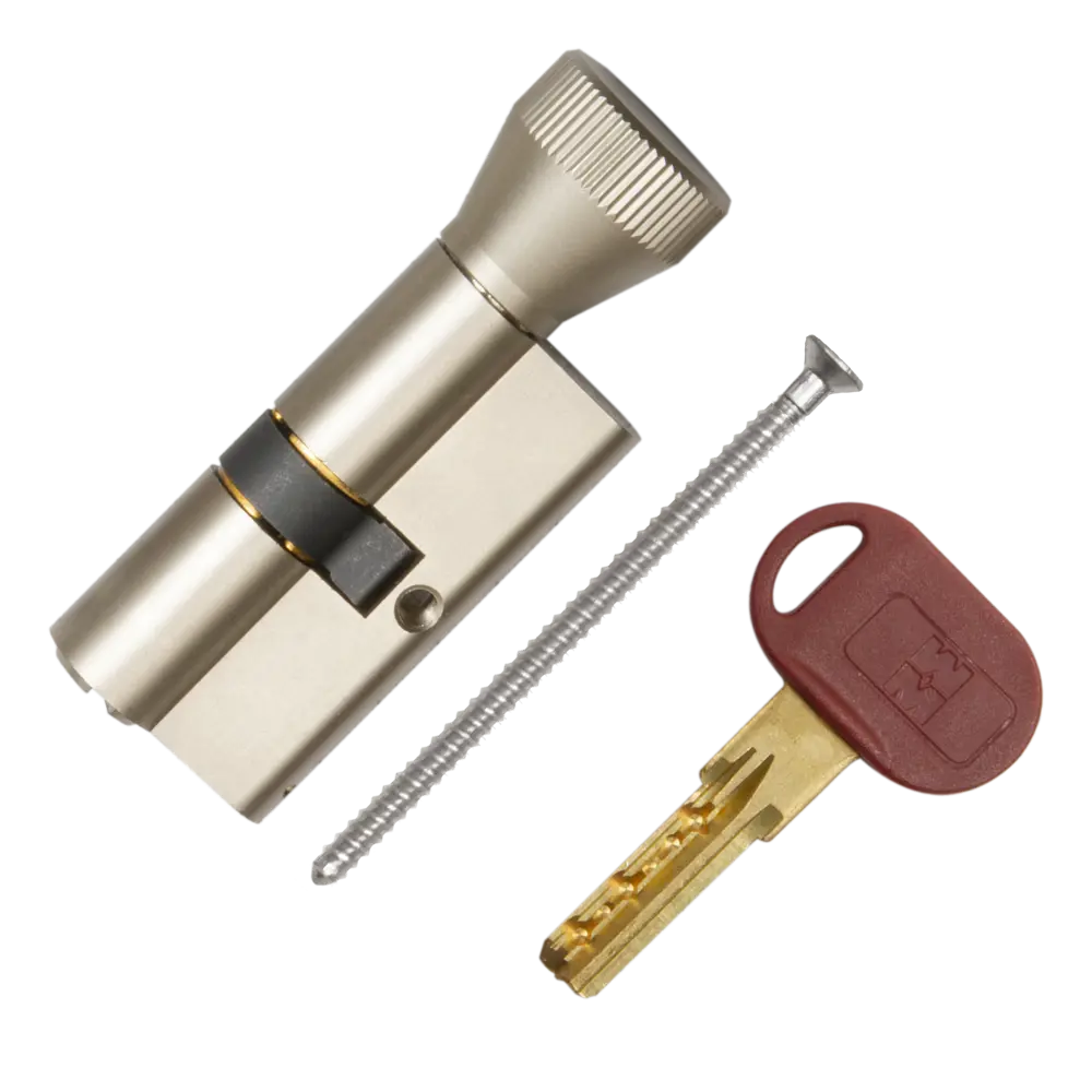 Цилиндр Mottura Project DPC1F3131 S3, 26x10x26 мм, ключ/вертушка, цвет никель STLM-2192716 - Вид №1