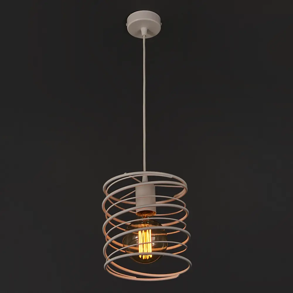 Подвесной светильник Vitaluce Торнадо вайт 1 лампа 3м² Е27 цвет белый матовый STLM-2191086