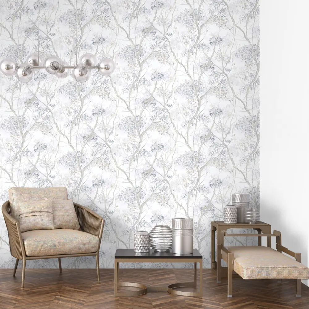 Флизелиновые обои Erismann Madeira белые 1.06 м 89400636 STLM-1455327 - Вид №5