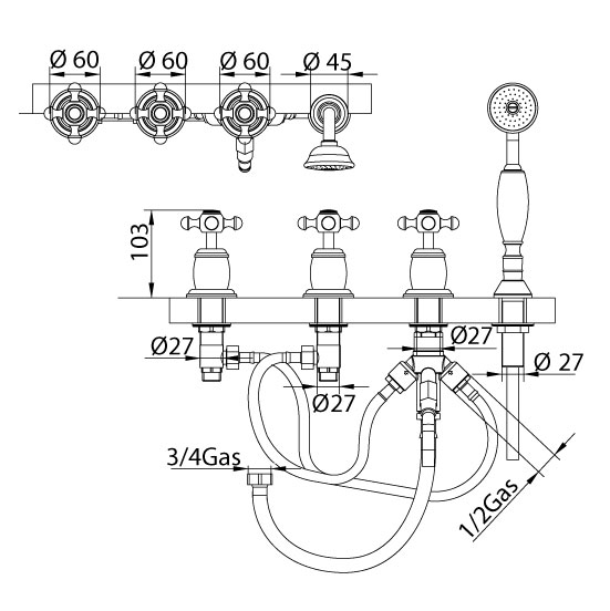 616940JJ06SC Смеситель Bandini Antica Santreyd - Вид №1